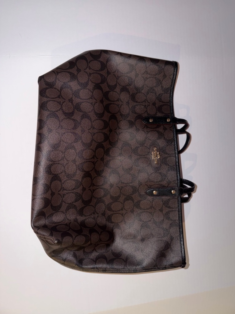 Coach Dark Brown Signature Canvas Tote